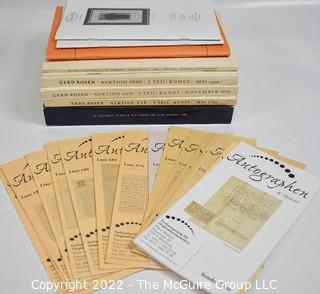 (24) European Catalogs - Gerd Rosen of Berlin Fine Art, 1958 – 1959, Vols. XXX, XXXI, XXXII;  Dr. Helmut Tenner of Heidelberg, Vol 130 Nov 1980 Manuscripts, Autographs And Rare Books , 15 Price Lists From K Meixner of Wurzburg, 2 Manuscripts of Rotterdam; LIM Antigua Catalog 56 Musical Autographs, Dr Ernst Hauswedell - Rare Books & Autographs Vol 121 May 1963, Karl & Faber of Munich Vol XLIII May 1953. 