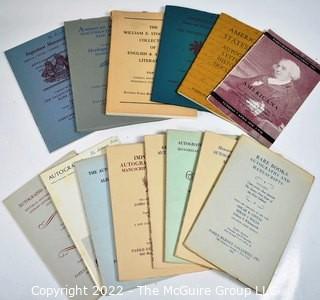 7 Parke-Bernet of New York Catalogs, most with Prices Realized and/or Marginal Notes by An MS President, Oct 1959 W Indian Peace Medals, Lincoln & Grant; March 1960 Key Musicians, Palestine and Gwinnett; May 1961 Oscar Cintas Collection with Cervantes, Shakespeare and Newton; October 1961 A Boston Lawyer’s Judaica; Nov 1964 - G Washington Items from Deerfield; Feb 1971 GW, Lincoln Dolly Madison Etc.; Nov 1974 William Stockhausen Collection of Great Literature Items.  7 Parke-Bernet, NY Catalogs Without Prices Realized of American Statesmen February 1970, Americana April 1970; Americana & Art Dec 1964 with G. Washington’s Farewell Orders; March 1966 from The Valentine Museum; Jan 1958 Signers from The Collection of Albert Madlener; April 1958 Important Autographs from James Graham; Feb 1959 Benedict Arnold and Col Andre. 