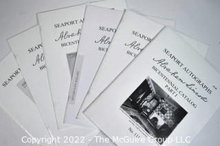 (17) Lincoln Items Including 11 Fixed-Price Postal Sales Catalogs from “The Abraham Lincoln Book Shop” of Chicago 149, 152, 154, 156, 157, 158, 179, 180, 181, 182 & 183 Covering Lincolnania, The Civil War, Presidents, Notables, Personalities, & Assassination With Photos, Documents And U.S. Grants Etc.; Parke Bernet of NYC Sale of Bliss Copy Gettysburg Address and Other Items Collected For The Sanitary Commission Fair In Baltimore 1864; Charles Wesley Olsen Collection of Lincoln & John Brown Papers; Lincoln’s Inner Circle By Harry Pratt or The Illinois State Historical Society; 6 Seaport Bicentennial Autograph Catalogs 111-116 Featuring Abraham Lincoln Inside and on Each Cover.