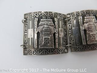 Peruvian silver: 7" ladies .900 silver bracelet; marked "Welsch"; 55g; # 1221 