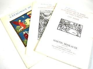 (3)Martin Breslauer of London Catalogs: Vol 102 with Illustrations, Estimated Price List and Some Annotated Prices Realized; Vol XLI and XXXIX with Illustrations and Price Estimates. 