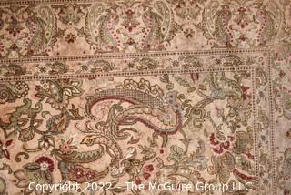 Hand-Knotted Paisley Pattern Persian Rug on Beige Ground.  Measures 54" x 93".  WAS215PG