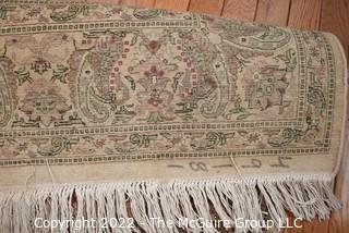 Hand-Knotted Paisley Pattern Persian Rug on Beige Ground.  Measures 54" x 93".  WAS215PG