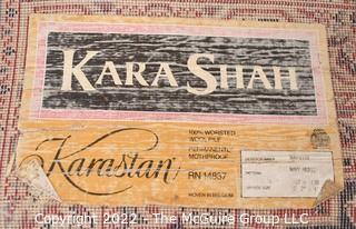 Karastan Wool Pile "Navy Heriz" Area Rug.  24 x 48"