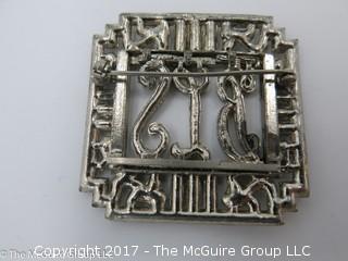 Marcasite monogrammed pin; 1 5/8"; #1224