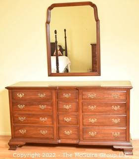 Cherry 12 Drawer Chest with Matching Wall Mirror.  Made by Pennsylvania House. Dresser measures 20" x  34" x 63" and mirror measures 30" x 40"