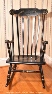 Vintage Black Harvest Stenciled Hitchcock Rocking Chair