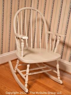 White Painted Windsor Style Rocking Chair