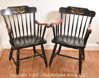 Two (2) Vintage Federal Eagle Stenciled Club Arm Chairs.  WAS 0203PG