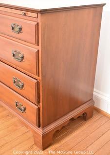 Pennsylvania House Cherry Chippendale Style Four (4) Drawer Chest of Drawers or Dresser with Pull Out Writing Surface. Measures 30"H x 31"W x 18"D  WAS 204PG