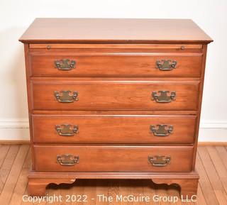 Pennsylvania House Cherry Chippendale Style Four (4) Drawer Chest of Drawers or Dresser with Pull Out Writing Surface. Measures 30"H x 31"W x 18"D  WAS 204PG