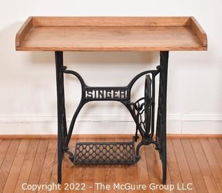 Oak Top Vintage Singer Pedal Sewing Machine Base Table  WAS 205PG