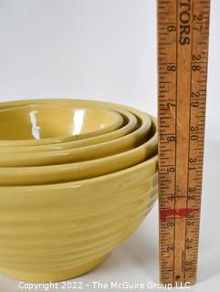 Set of 5 Vintage Yellow Pottery Beehive Ringware Nesting Mixing Bowls. Largest 10" Diameter.WAS 271PG