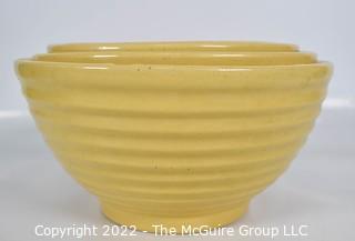 Set of 5 Vintage Yellow Pottery Beehive Ringware Nesting Mixing Bowls. Largest 10" Diameter.WAS 271PG