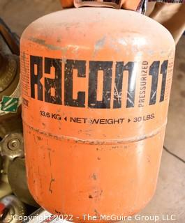 Large Box of canisters used by HVAC and Electrical Contractors; including coolant.  Does include wooden box, but does not include cart. Buyer must produce Refrigerant Handling Certificate at removal.  Encourage inspection, Tuesday, April 26, 2-4pm  