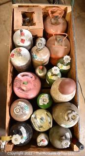 Large Box of canisters used by HVAC and Electrical Contractors; including coolant.  Does include wooden box, but does not include cart. Buyer must produce Refrigerant Handling Certificate at removal.  Encourage inspection, Tuesday, April 26, 2-4pm  