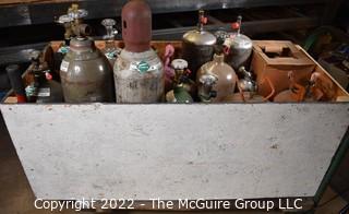 Large Box of canisters used by HVAC and Electrical Contractors; including coolant.  Does include wooden box, but does not include cart. Buyer must produce Refrigerant Handling Certificate at removal.  Encourage inspection, Tuesday, April 26, 2-4pm  