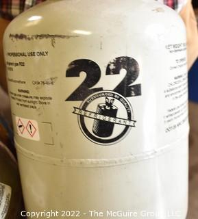 Large Box of canisters used by HVAC and Electrical Contractors; including coolant.  Does include wooden box, but does not include cart. Buyer must produce Refrigerant Handling Certificate at removal.  Encourage inspection, Tuesday, April 26, 2-4pm  