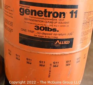 Large Box of canisters used by HVAC and Electrical Contractors; including coolant.  Does include wooden box, but does not include cart. Buyer must produce Refrigerant Handling Certificate at removal.  Encourage inspection, Tuesday, April 26, 2-4pm  