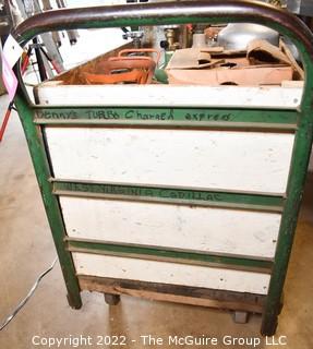 Metal Warehouse Cart on Casters.  Cart only. 