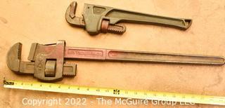 24" Stillson Pipe Wrench and 350MM Pipe Wrench