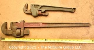 24" Stillson Pipe Wrench and 350MM Pipe Wrench