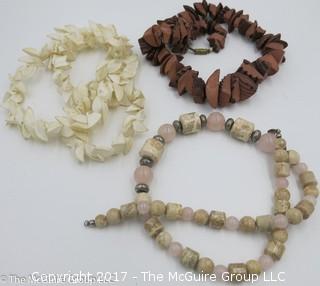 Collection of 3 necklaces including 23" stone and beads; # 1233 