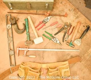 Collection of hand tools and Metal Tool Box