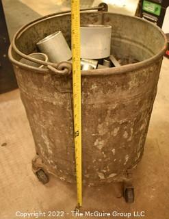 Galvanized Mop Bucket on Casters 