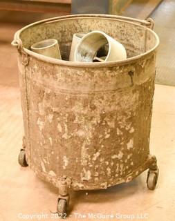 Galvanized Mop Bucket on Casters 