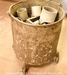 Galvanized Mop Bucket on Casters 