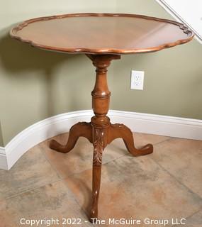 Vintage Chippendale Style Mahogany Pie Crust Side Table