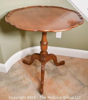 Vintage Chippendale Style Mahogany Pie Crust Side Table