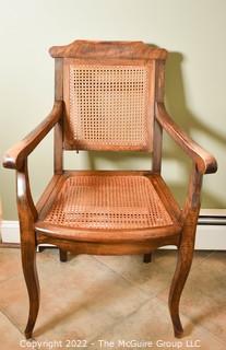 Cane Arm Chair with Adjustable Back that Raises and Lowers.   {Note: Description was altered on 4.28.22 @ 8:57pm ET}