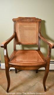 Cane Arm Chair with Adjustable Back that Raises and Lowers.   {Note: Description was altered on 4.28.22 @ 8:57pm ET}