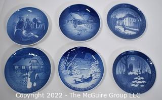 Six (6) Blue Royal Copenhagen Christmas Plates