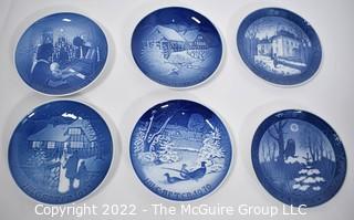 Six (6) Blue Royal Copenhagen Christmas Plates