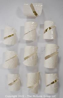 Set of Ten (10) Porcelain Hand Made in Trinidad Napkin Rings. 