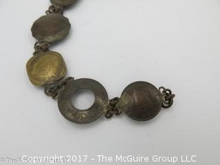 7 1/2" bracelet made from Indian coinage; #1239