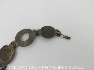 7 1/2" bracelet made from Indian coinage; #1239