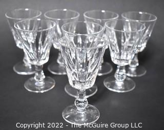 Set of Eight (8) Cordial Crystal Glasses.