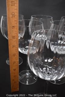 Set of Six (6) Galway Crystal Erne Wine Red Wine Glasses. 