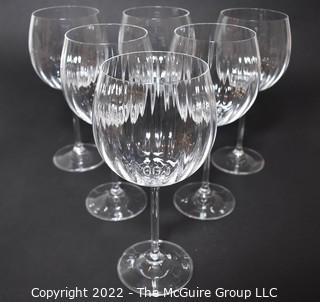 Set of Six (6) Galway Crystal Erne Wine Red Wine Glasses. 