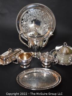 Group of Silver Plate Serving Pieces. 