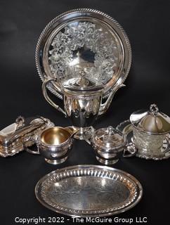 Group of Silver Plate Serving Pieces. 