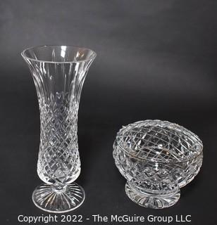 Two (2) Pieces of Cut Crystal Including Vase and Dish by Stuart and Royal . 