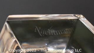 Pair Of Neiman Marcus Lead Crystal Glass Candlesticks in Velvet Gift Box. 