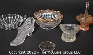 Vintage Group of Clear Glass with Gilt Decoration Glassware