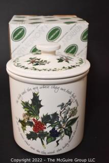 Portmeirion Holly And Ivy Cookie Jar in Box. 