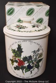 Portmeirion Holly And Ivy Cookie Jar in Box. 